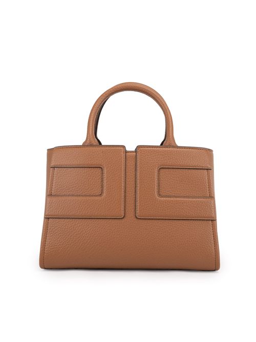 Borsa media effetto pelle con logo Brown sugar Elisabetta Franchi | BS35A56E2EC1